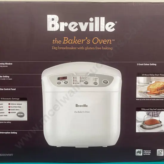 Breville The Bakers Oven 1Kg Breadmaker, Model BBM100WHT White, NIB