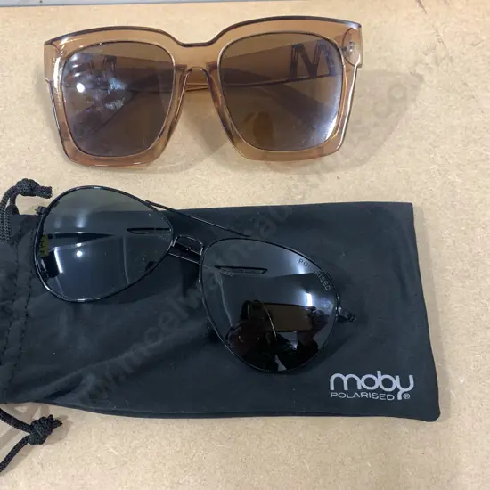 Moby Polarised Sunglasses & Mocha Coloured Sunglasses With M On Sides