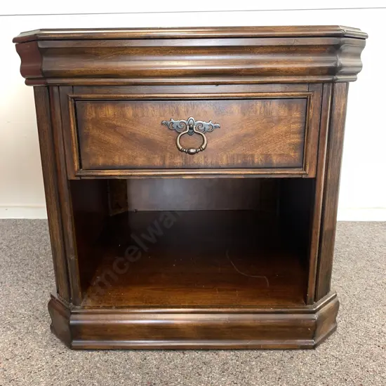 Ex Harvey Norman Solid Wood Side Table Single Drawer With Shelf H64cm, W66cm,D69cm,