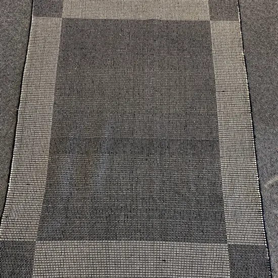 Floor Rug, Black / White Square Weave Look, 180 x 130cm