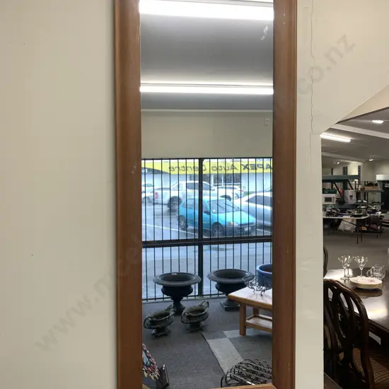 Rectangular Wooden Framed Mirror, 115 x 47cm