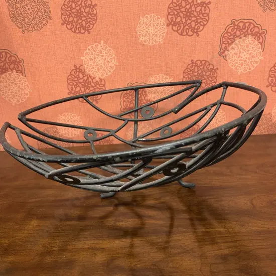 Black Wrought Round Footed Decorative Bowl, Dia40cm