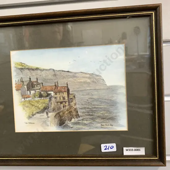 Framed Artwork Titled 'Robin Hoods Bay' H25cm,W30cm.