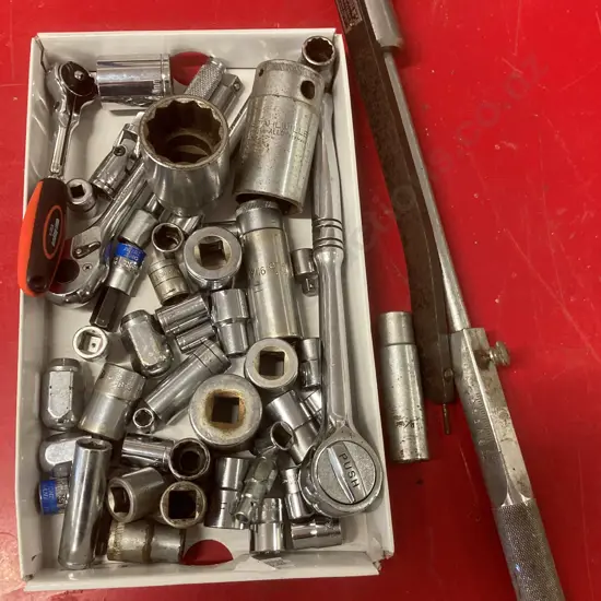 Box Lot Assorted Sockets - Koken, Stahlwillie, KingTony Etc & Dual Signal Torque Wrench