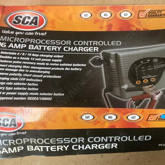 SCA Microprocessor Controlled 16 Amp Battery Charger