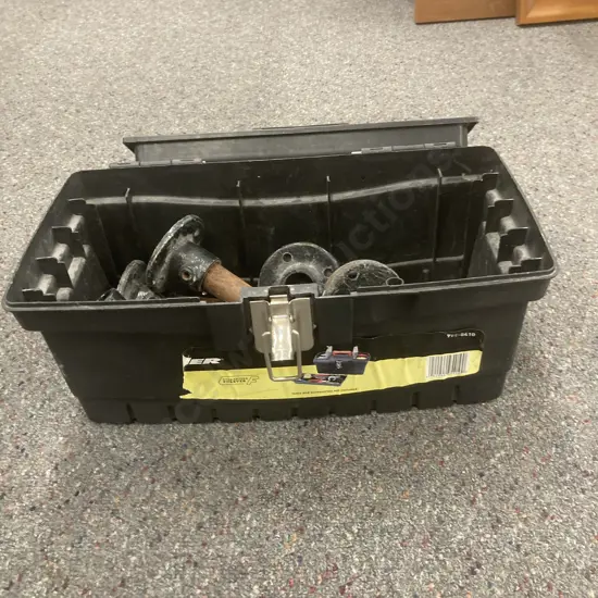 Fuller Plastic Toolbox And Lot of Flanges