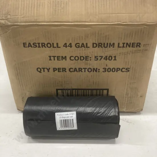 Box of Easiroll 44 Gal Drum Liners, 12 x Rolls of 25, (57401)