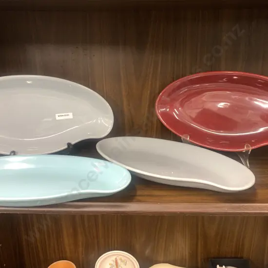 Mid Century Style Serving Platters x 4, Assorted Colours