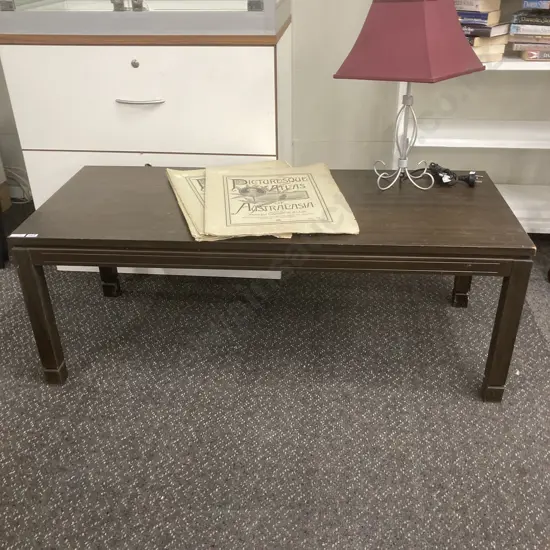 Wood Effect Rectangular Coffee Table, H43 W119 D50cm