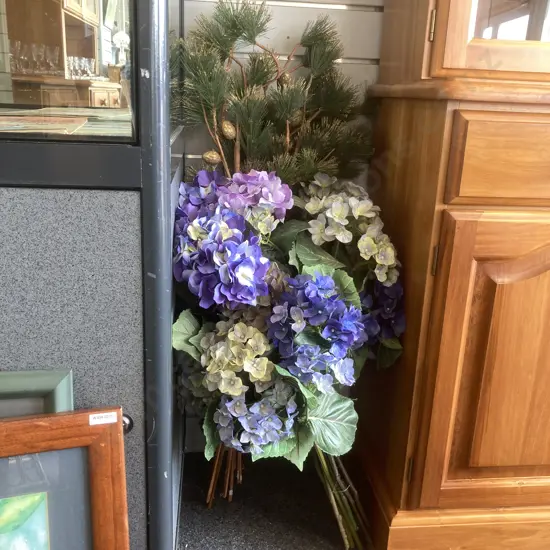 Bunch of Faux Hydrangeas & Christmas Branches