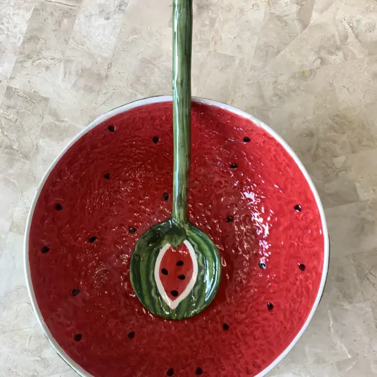 Round Watermelon Bowl & Serving Spoon