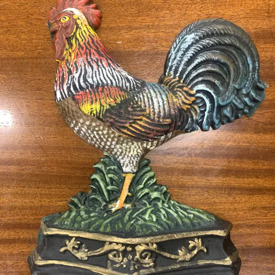 Cast Iron Rooster Door Stop, H33cm