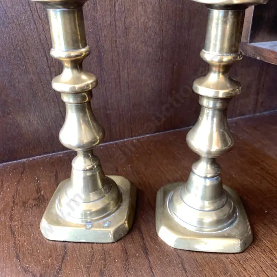 Pair of Vintage Brass Candlesticks, H18cm