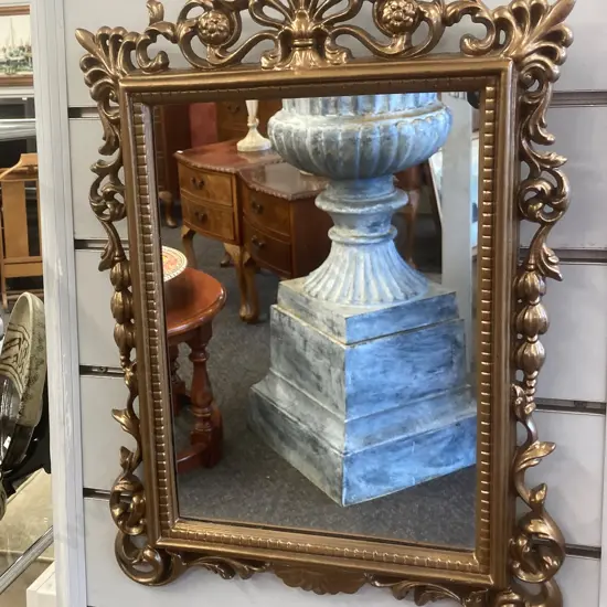 Retro Ornate Rectangular Mirror, 48 x 33cm
