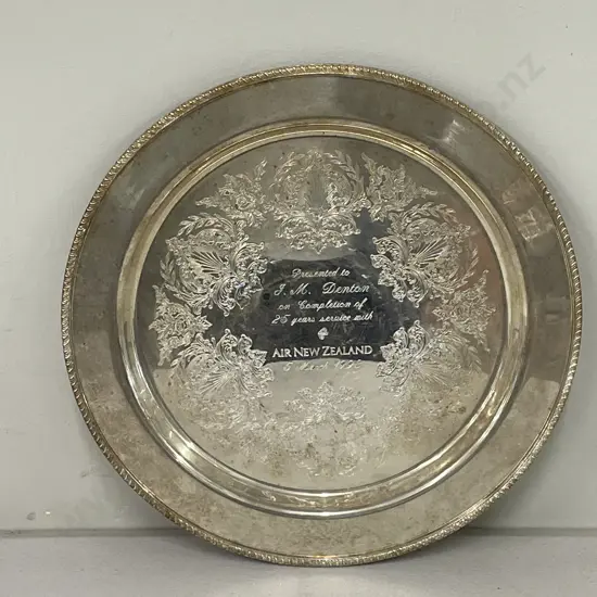 Silver Plated Air New Zealand Tray. 5 March 1998