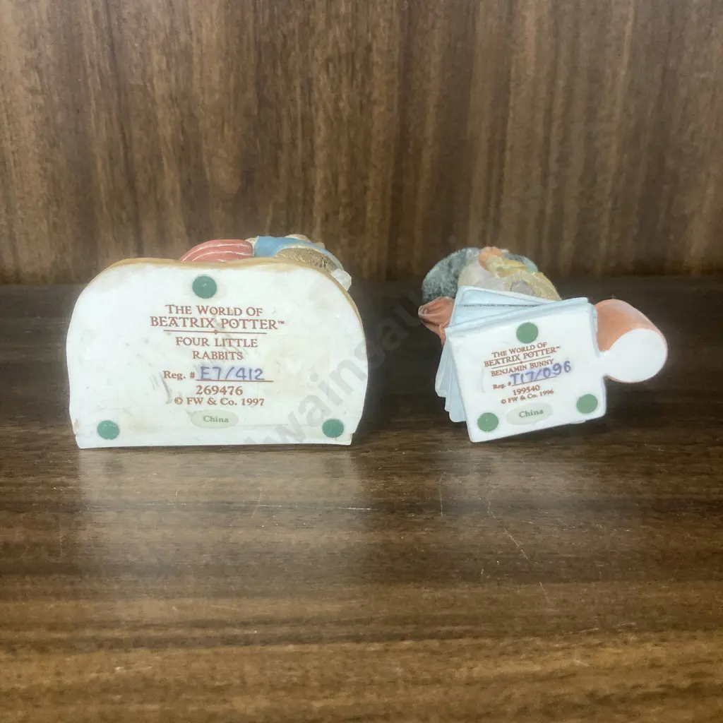 The World Of Beatrix Potter 4 Little Rabbits & Benjamin Bunny Figurines Image 1++