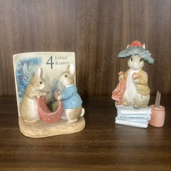 The World Of Beatrix Potter 4 Little Rabbits & Benjamin Bunny Figurines