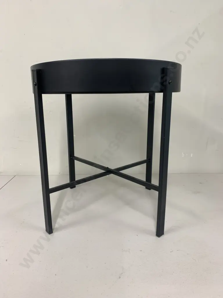 Clock Occasional Table With Black Steel Frame Image 1++