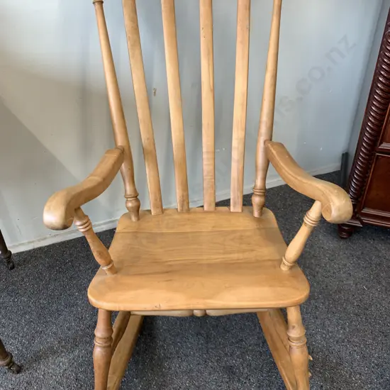 Rimu Rocking Chair With Slat Back And Moulded Seat, W58cm