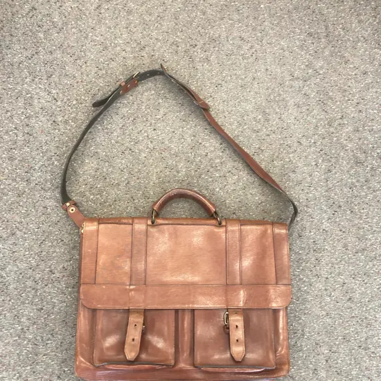 Vintage Boulevard Brown Leather Satchel, 35 x 47cm
