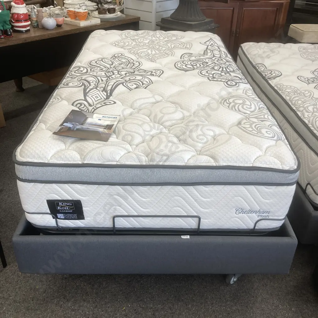New AutoFlex SleepSystems Adjustable Electric/Mechanical AF90 Bed, Platinum Posture Collection King Koil Mattress Image 1++