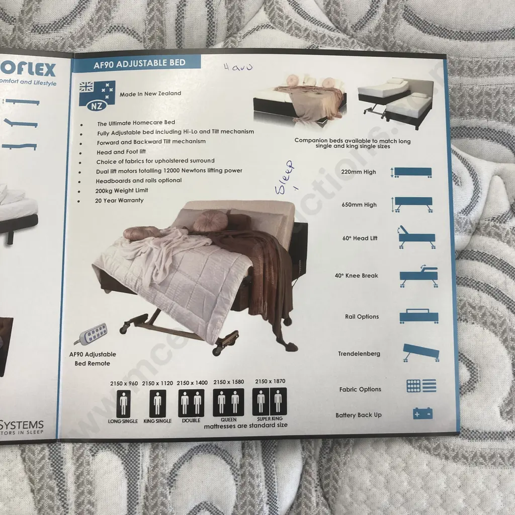 New AutoFlex SleepSystems Adjustable Electric/Mechanical AF90 Bed, Platinum Posture Collection King Koil Mattress Image 1++