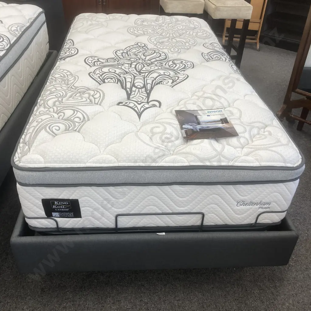 New AutoFlex SleepSystems Adjustable Electric/Mechanical AF90 Bed, Platinum Posture Collection King Koil Mattress Image 1++