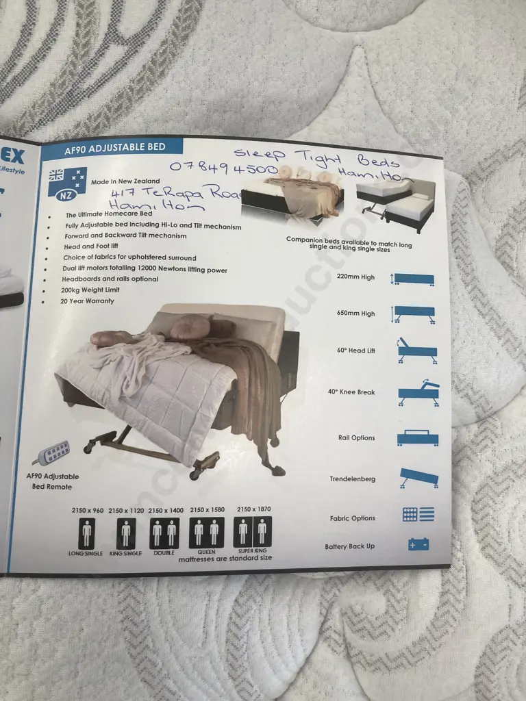 New AutoFlex SleepSystems Adjustable Electric/Mechanical AF90 Bed, Platinum Posture Collection King Koil Mattress Image 1++