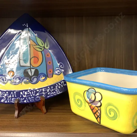 Splashy Platter NZ Team New Zealand 2003 (Authentic Team Product) with 2 Litre Icecream Serving Dish
