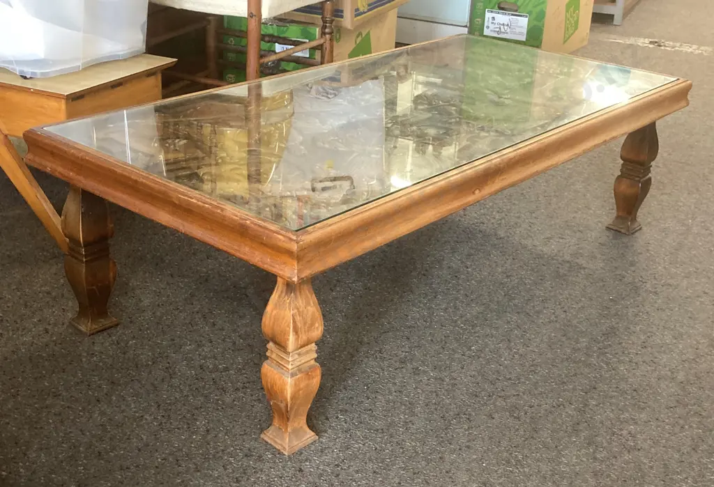Vintage 1960s Ornate Oriental Carved Wood Coffee Table, H37 W127 D62cm Image 1++
