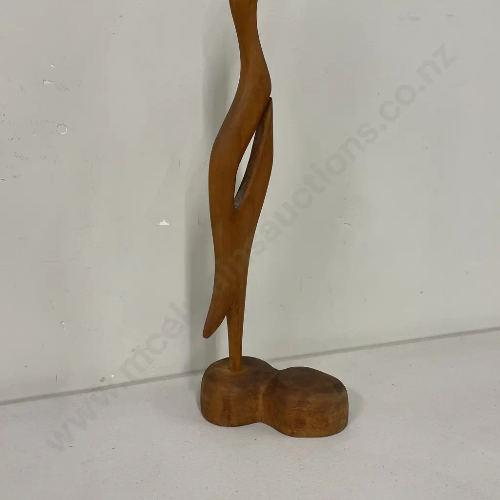 Mid Century Carved Teak Heron Sculpture, H51cm Image 1++