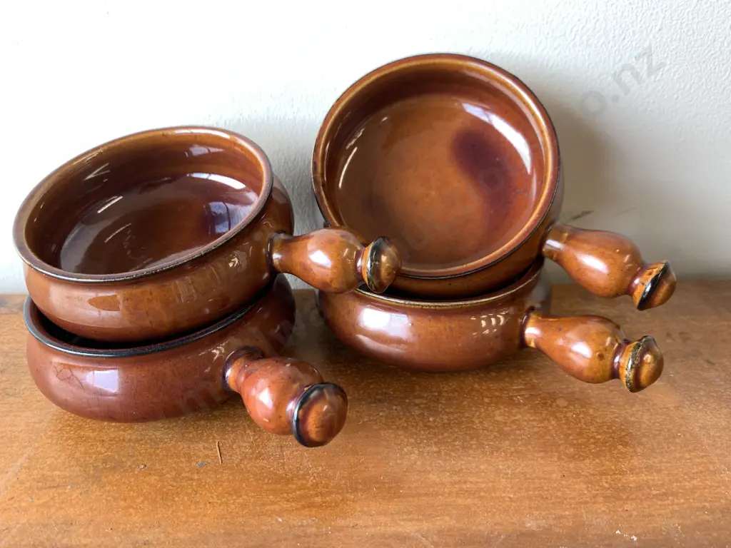 Set of 4 Oven Proof Stoneware Handled Bakeware Image 1++