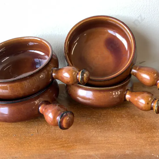 Set of 4 Oven Proof Stoneware Handled Bakeware