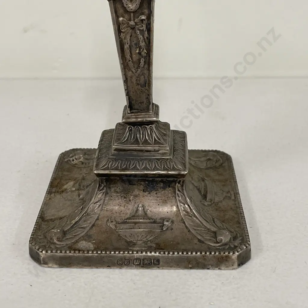 Hallmarked Silver Candle Stick. ECO Crown, Lion, q. H20cm Image 1++
