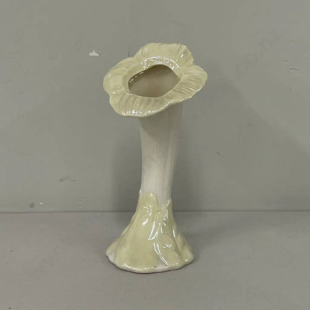 Belleek Brown Mark Irredescent Trumpet Sunflower Vase. H20cm Image 1++