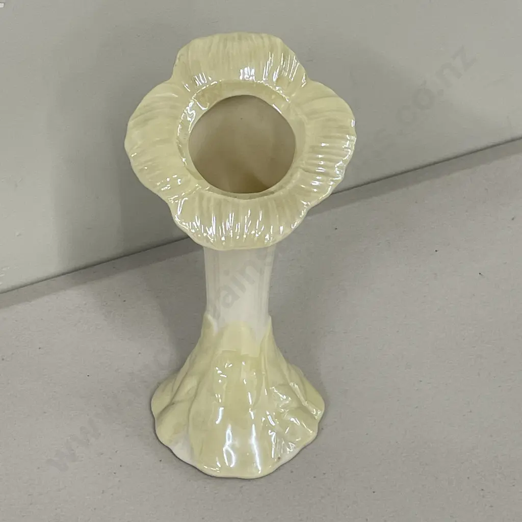 Belleek Brown Mark Irredescent Trumpet Sunflower Vase. H20cm Image 1++