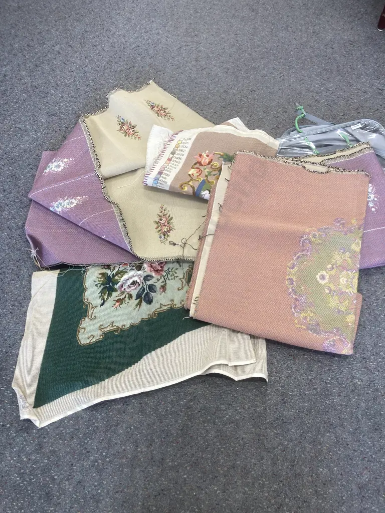 Lot of Assorted Furniture Tapestry Pieces Image 1++