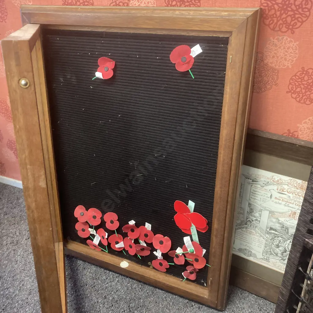 Wooden Framed Display Cabinet Single Glass Door H60cm,W75cm,D6cm. Image 1++