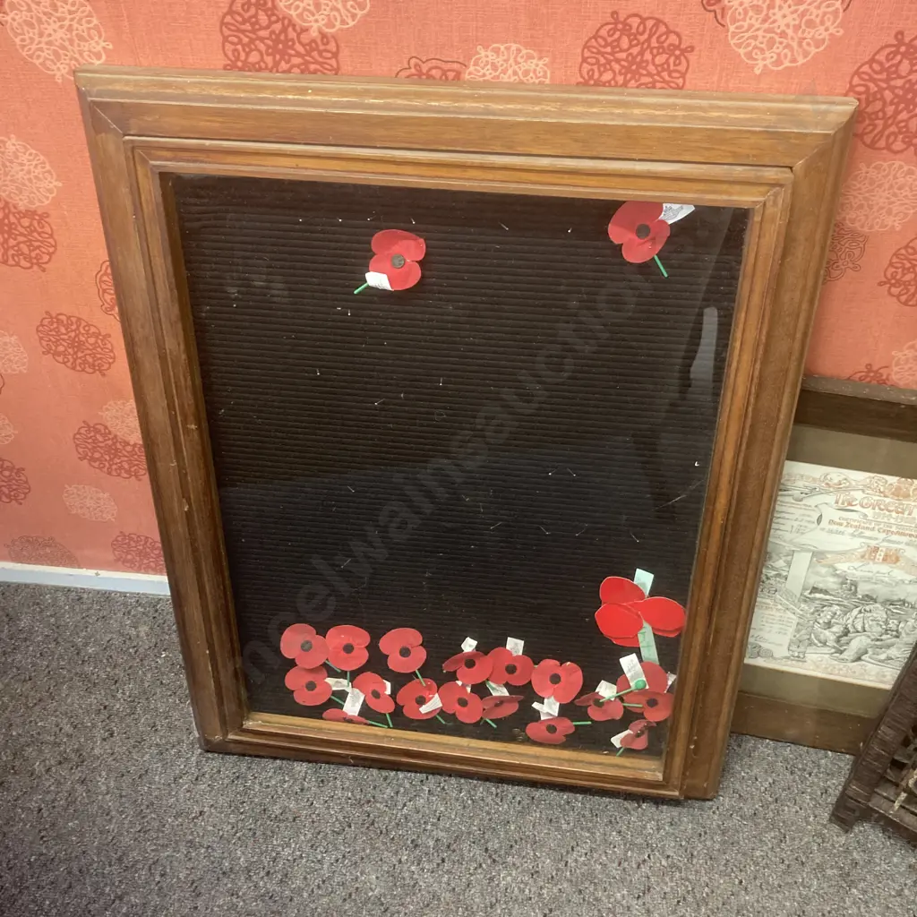 Wooden Framed Display Cabinet Single Glass Door H60cm,W75cm,D6cm. Image 1++