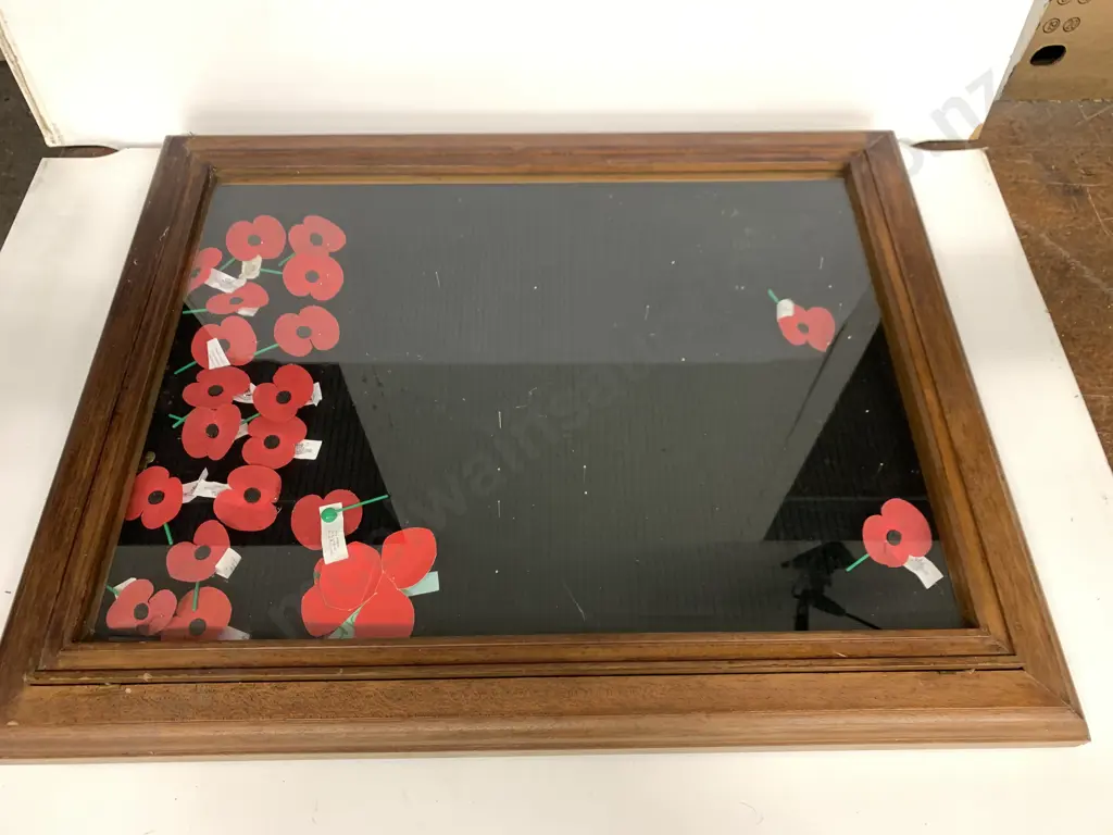 Wooden Framed Display Cabinet Single Glass Door H60cm,W75cm,D6cm. Image 1++
