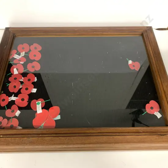 Wooden Framed Display Cabinet Single Glass Door H60cm,W75cm,D6cm.