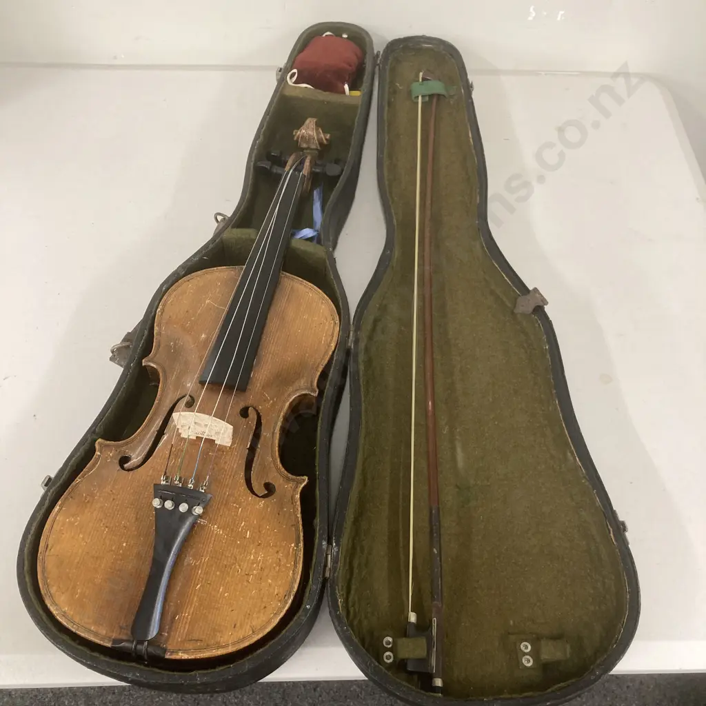 19th Century Antique HOPF Violin With Bow & Case, c1840-1860, Full Size 4/4, HOPF Klingenthal Image 1++