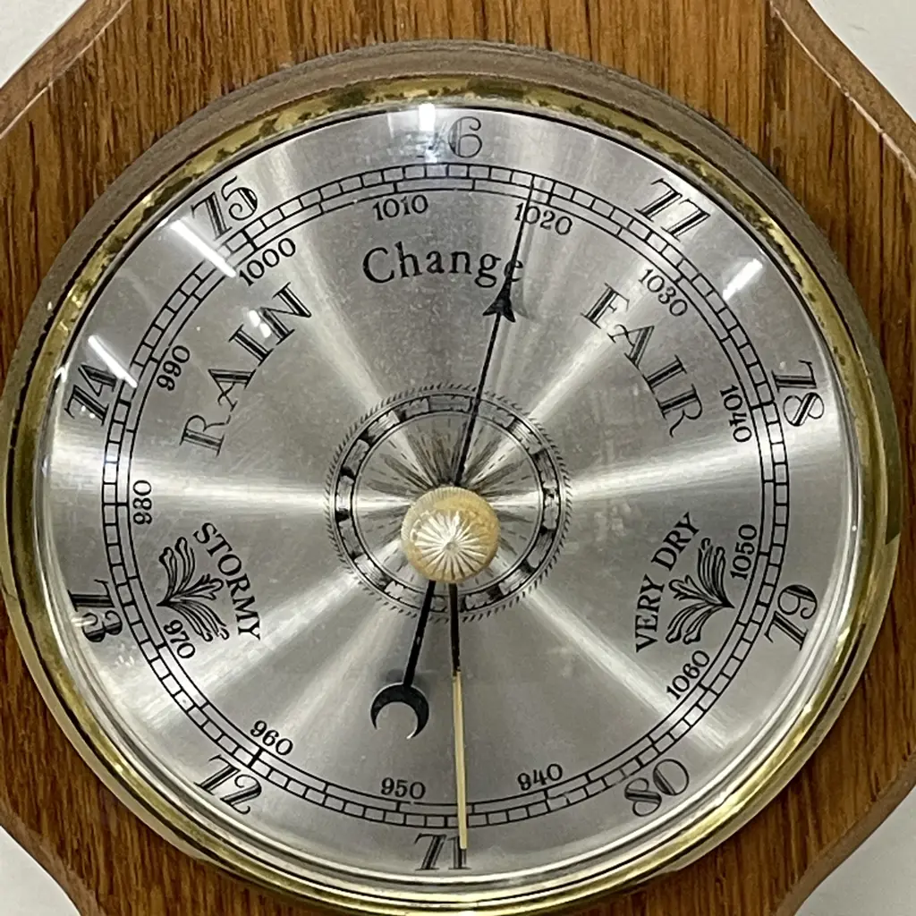 West German Wood Framed Barometer. H56cm Image 1++