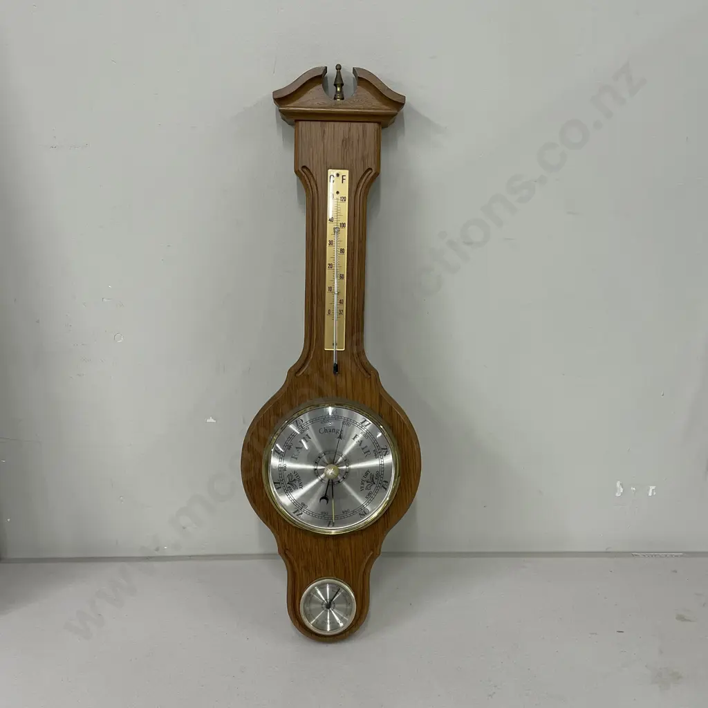 West German Wood Framed Barometer. H56cm Image 1++