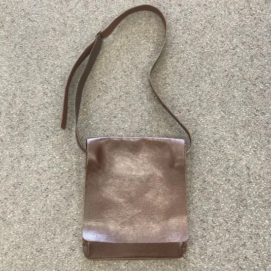 As New Barkers Brown Leather Messenger Bag, 35 x 30cm