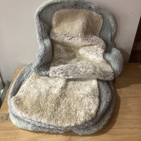 Pair of Grey Sheepskin Car Seat Covers (Vintage Condition)