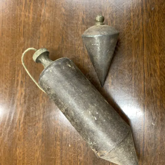 Pair of Vintage Plumb Bobs, 17 & 8cm