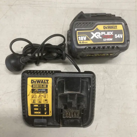 DeWalt XRFLEX Volt LI-Ion 54V 6.0AH Battery & DCB115-XE 10.8/14.4/18V Type 1 Charger