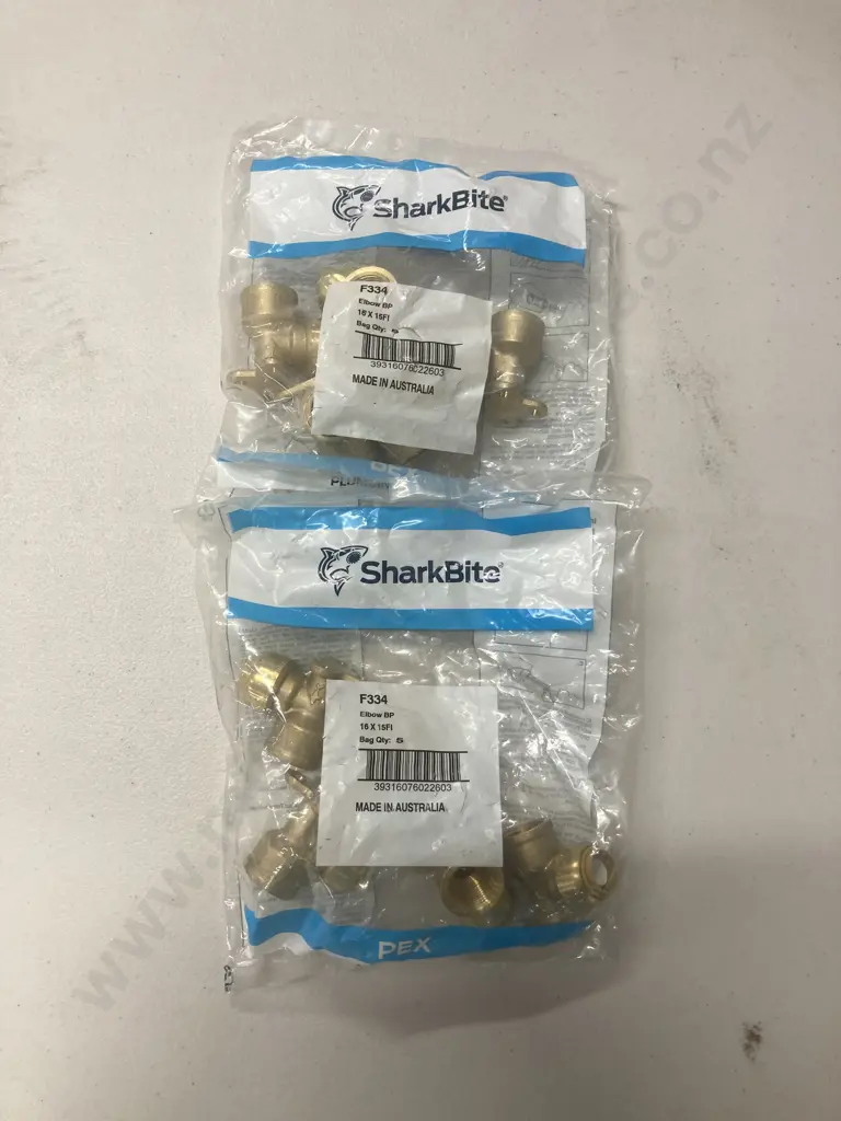 Lot of SharkBite F334 Elbow BP 16 x 15Fl, 2 x Bags of 5 Image 1++