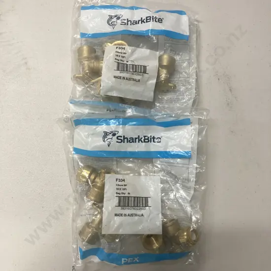 Lot of SharkBite F334 Elbow BP 16 x 15Fl, 2 x Bags of 5